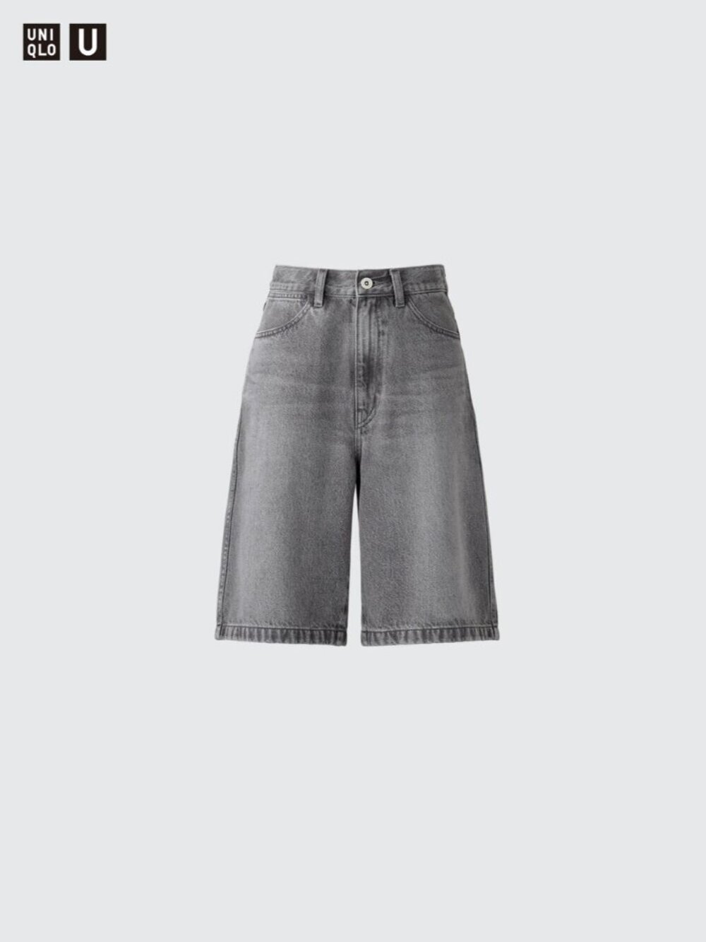 Uniqlo U Denim Bermuda Shorts | Grey Wash | W26 (EUC)